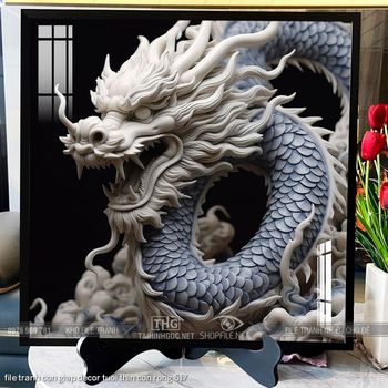 file tranh con giap decor tuoi thin con rong 517