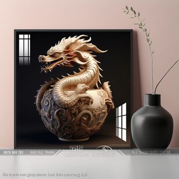 file tranh con giap decor tuoi thin con rong 518