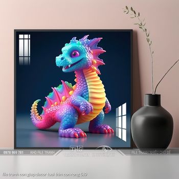 file tranh con giap decor tuoi thin con rong 519