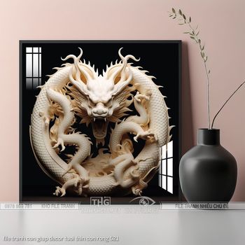 file tranh con giap decor tuoi thin con rong 521