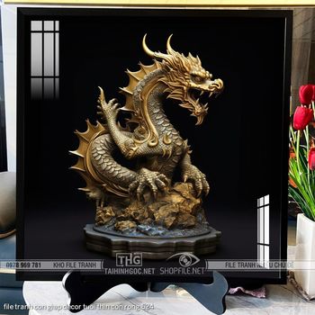 file tranh con giap decor tuoi thin con rong 524