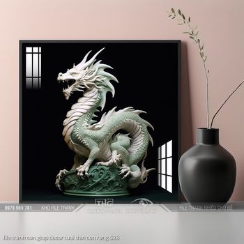 file tranh con giap decor tuoi thin con rong 528