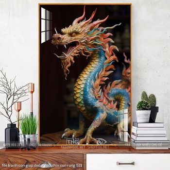 file tranh con giap decor tuoi thin con rong 531