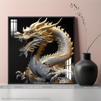 file tranh con giap decor tuoi thin con rong 532