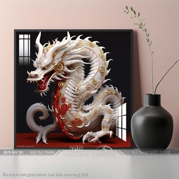 file tranh con giap decor tuoi thin con rong 538