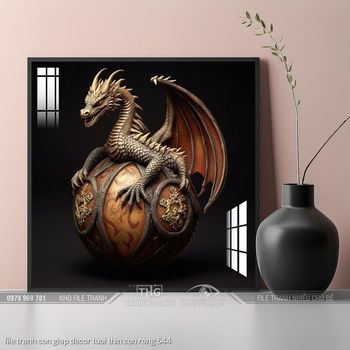 file tranh con giap decor tuoi thin con rong 544