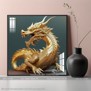file tranh con giap decor tuoi thin con rong 545