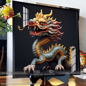 file tranh con giap decor tuoi thin con rong 549