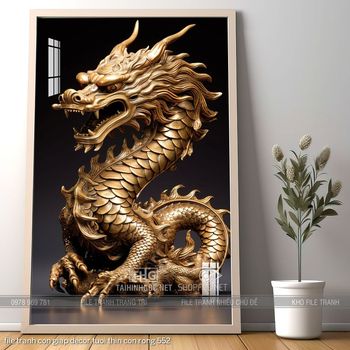 file tranh con giap decor tuoi thin con rong 552