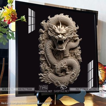 file tranh con giap decor tuoi thin con rong 553