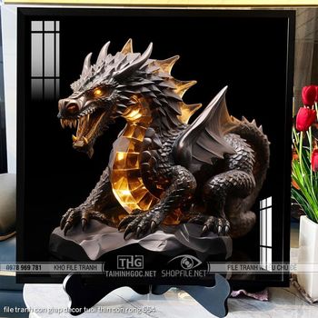 file tranh con giap decor tuoi thin con rong 554