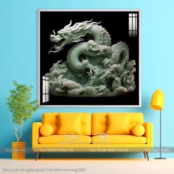 file tranh con giap decor tuoi thin con rong 555