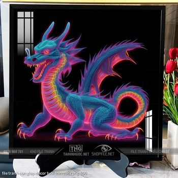 file tranh con giap decor tuoi thin con rong 556