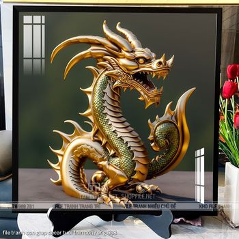 file tranh con giap decor tuoi thin con rong 558