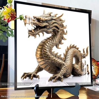 file tranh con giap decor tuoi thin con rong 561