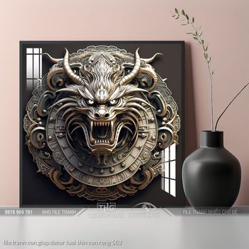 file tranh con giap decor tuoi thin con rong 563