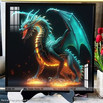 file tranh con giap decor tuoi thin con rong 569