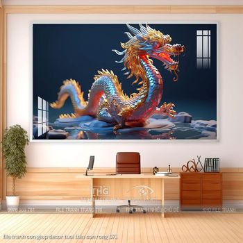 file tranh con giap decor tuoi thin con rong 571