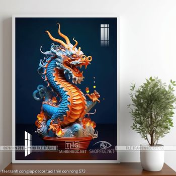 file tranh con giap decor tuoi thin con rong 573