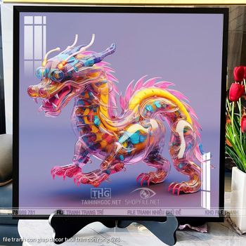 file tranh con giap decor tuoi thin con rong 578