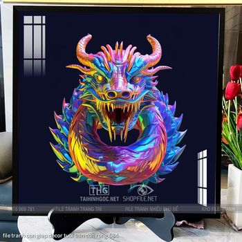 file tranh con giap decor tuoi thin con rong 584