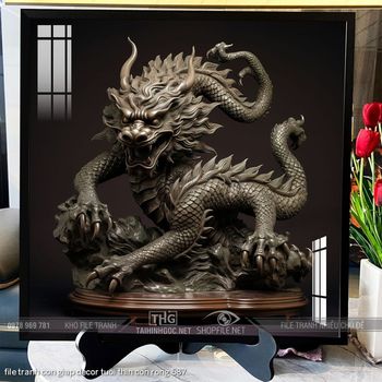 file tranh con giap decor tuoi thin con rong 587