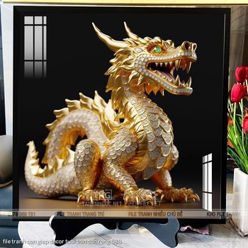 file tranh con giap decor tuoi thin con rong 588