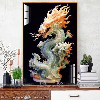 file tranh con giap decor tuoi thin con rong 590