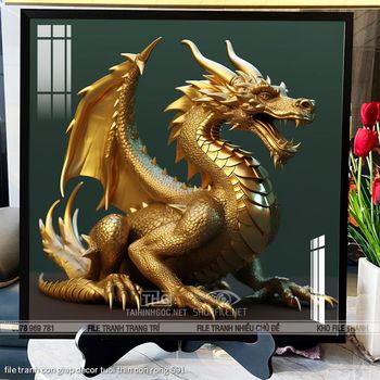 file tranh con giap decor tuoi thin con rong 591