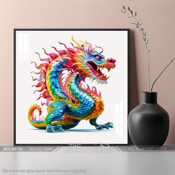 file tranh con giap decor tuoi thin con rong 595