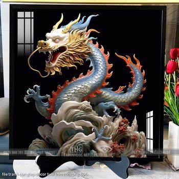 file tranh con giap decor tuoi thin con rong 596