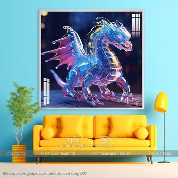 file tranh con giap decor tuoi thin con rong 597