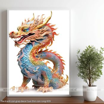 file tranh con giap decor tuoi thin con rong 601