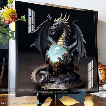 file tranh con giap decor tuoi thin con rong 613