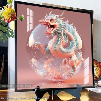 file tranh con giap decor tuoi thin con rong 618