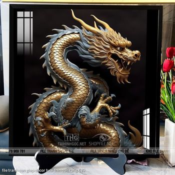 file tranh con giap decor tuoi thin con rong 619