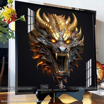 file tranh con giap decor tuoi thin con rong 621