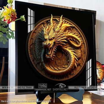 file tranh con giap decor tuoi thin con rong 622