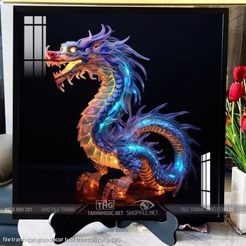 file tranh con giap decor tuoi thin con rong 623