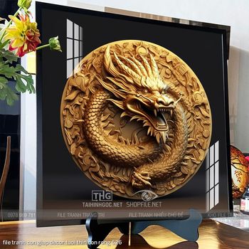 file tranh con giap decor tuoi thin con rong 626