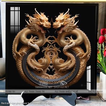 file tranh con giap decor tuoi thin con rong 628