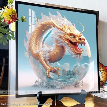 file tranh con giap decor tuoi thin con rong 631