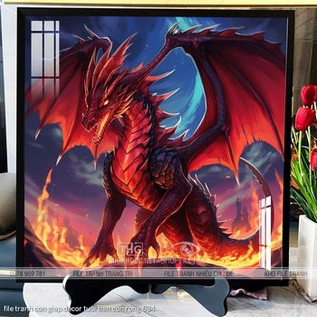 file tranh con giap decor tuoi thin con rong 634