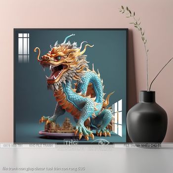 file tranh con giap decor tuoi thin con rong 635