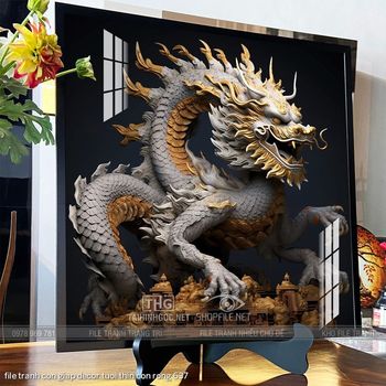 file tranh con giap decor tuoi thin con rong 637