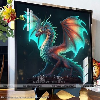 file tranh con giap decor tuoi thin con rong 639