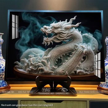 file tranh con giap decor tuoi thin con rong 643