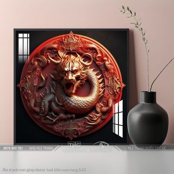 file tranh con giap decor tuoi thin con rong 645