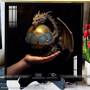 file tranh con giap decor tuoi thin con rong 652