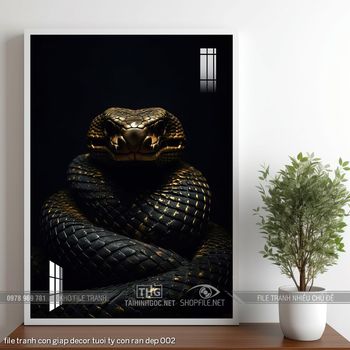 file tranh con giap decor tuoi ty con ran dep 002